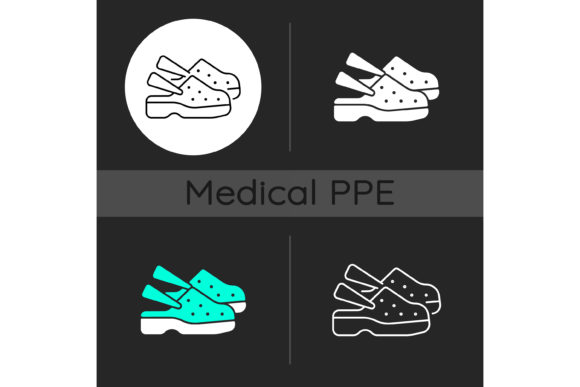 Medical Shoes Dark Theme Icons Set Review