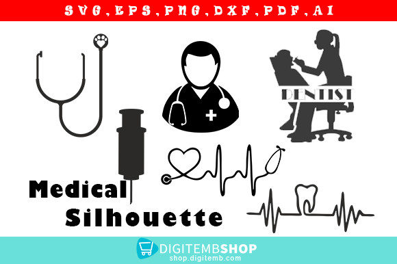 Medical Silhouette Art Design: A Versatile Embroidery Choice