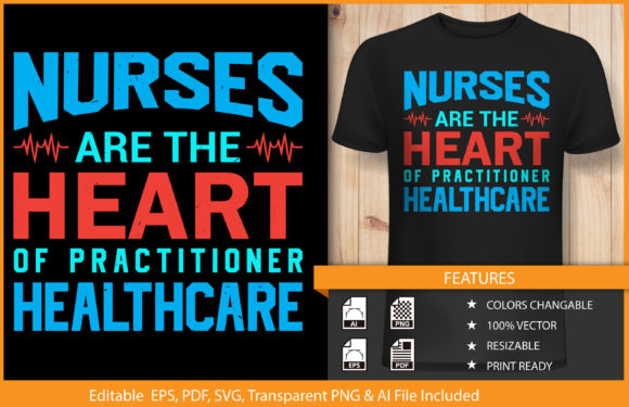 Nurse T-shirt Design: A Heartfelt Typography Vector