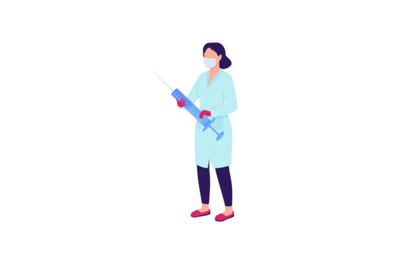 Nurse with Syringe Flat Color Character Review