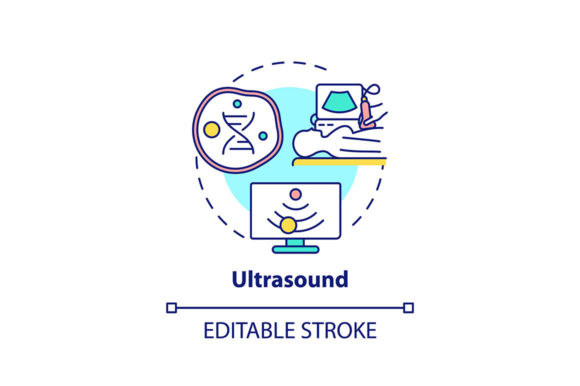 Ultrasound Concept Icon: A Delicate Touch for Medical Themes